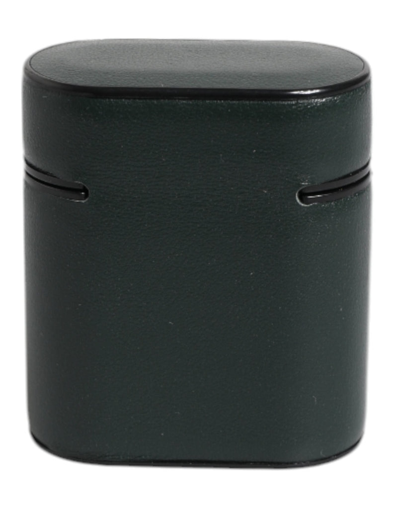 Dolce & Gabbana Black Calfskin Leather Logo Print Flip Holder Airpods Case - Beyzy Store - Dolce & Gabbana