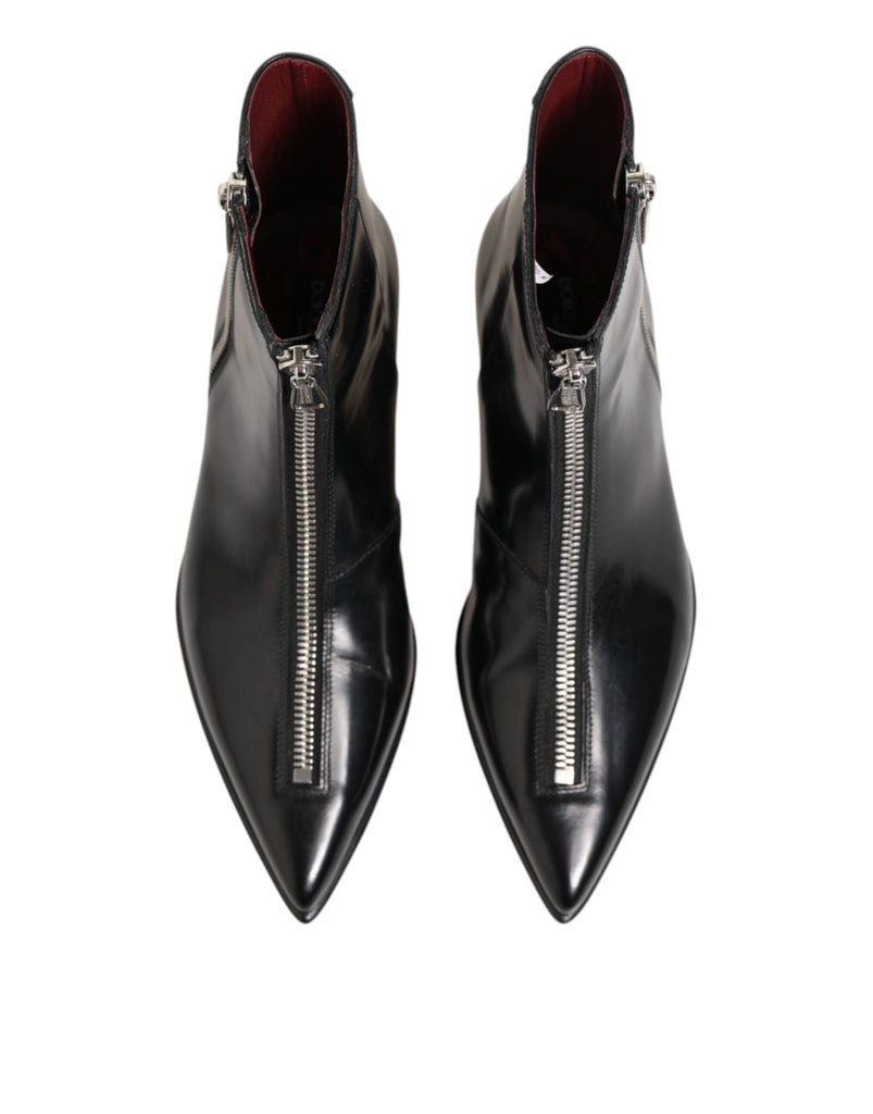 Dolce & Gabbana Black Calfskin Leather Men SHORT Boots Shoes - Beyzy Store - Dolce & Gabbana