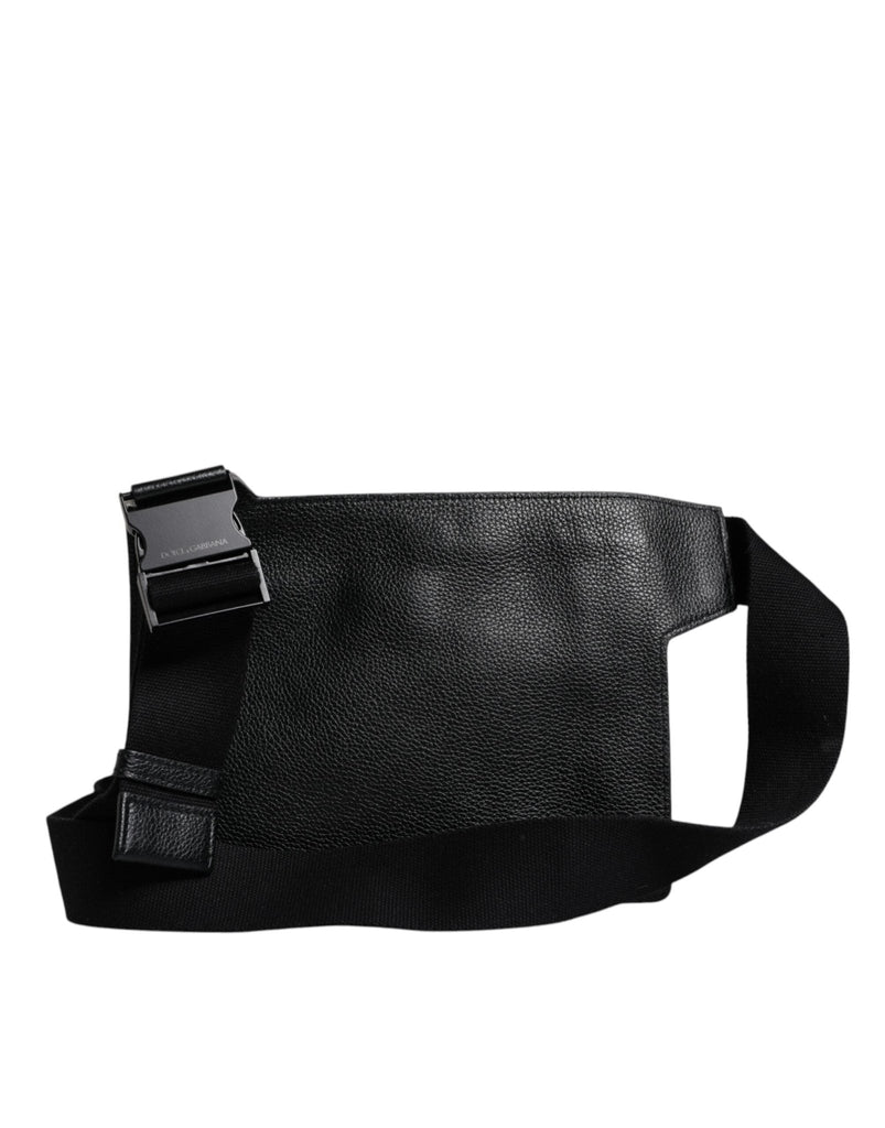Dolce & Gabbana Black Calfskin Leather Messenger Crossbody Bag - Beyzy Store - Dolce & Gabbana