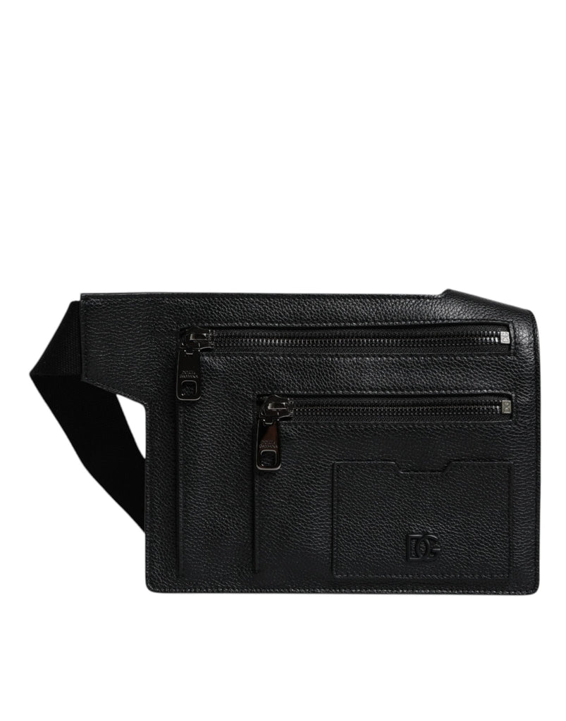 Dolce & Gabbana Black Calfskin Leather Messenger Crossbody Bag - Beyzy Store - Dolce & Gabbana