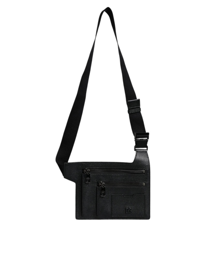 Dolce & Gabbana Black Calfskin Leather Messenger Crossbody Bag - Beyzy Store - Dolce & Gabbana