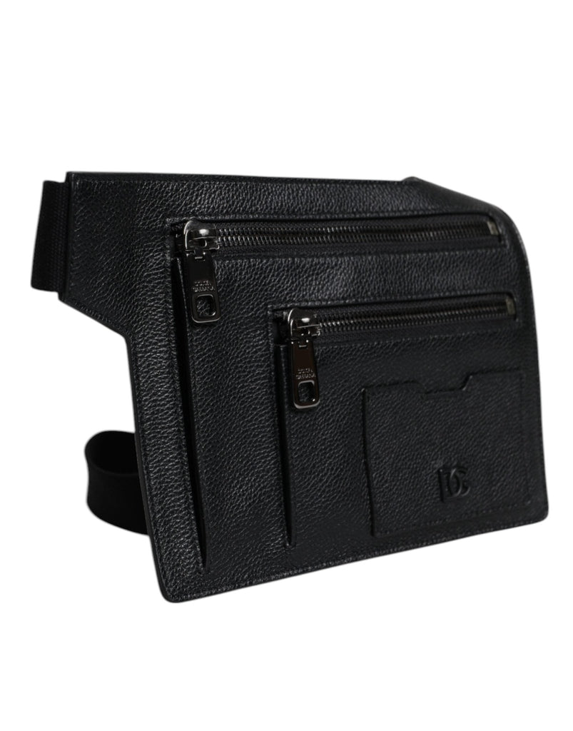 Dolce & Gabbana Black Calfskin Leather Messenger Crossbody Bag - Beyzy Store - Dolce & Gabbana