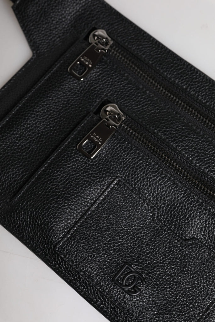 Dolce & Gabbana Black Calfskin Leather Messenger Crossbody Bag - Beyzy Store - Dolce & Gabbana
