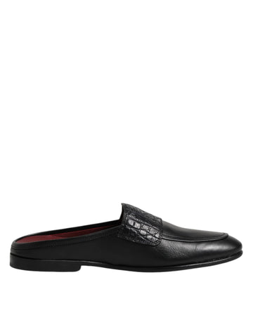 Dolce & Gabbana Black Calfskin Leather Slip On Loafers Shoes - Beyzy Store - Dolce & Gabbana
