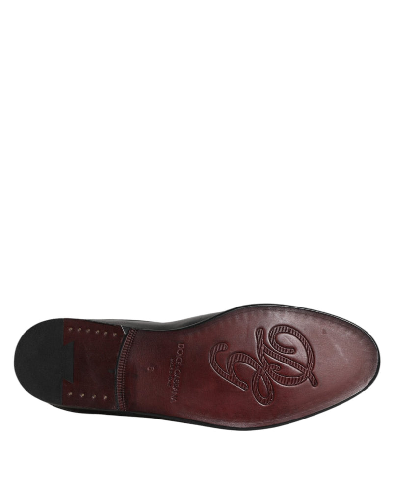 Dolce & Gabbana Black Calfskin Leather Slip On Loafers Shoes - Beyzy Store - Dolce & Gabbana