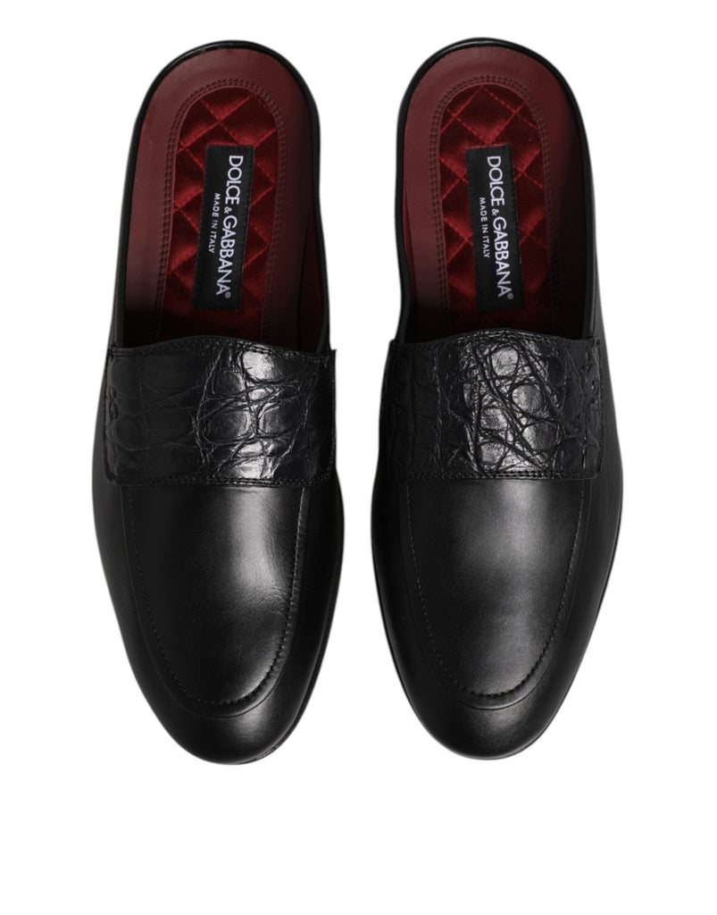 Dolce & Gabbana Black Calfskin Leather Slip On Loafers Shoes - Beyzy Store - Dolce & Gabbana