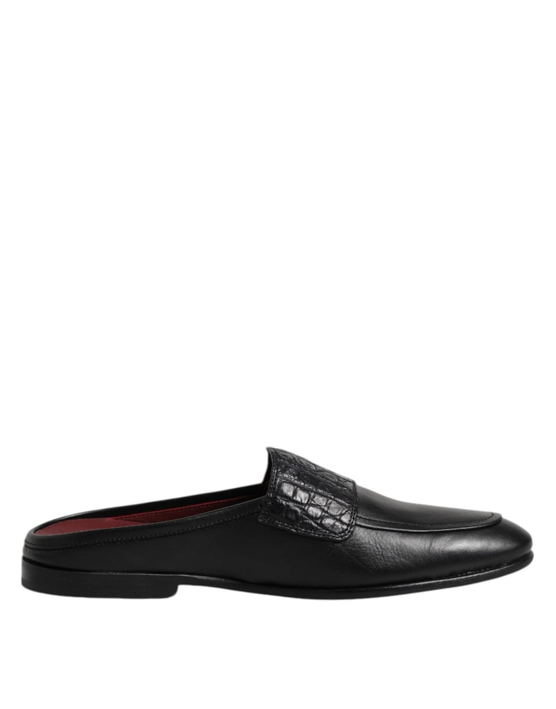 Dolce & Gabbana Black Calfskin Leather Slip On Loafers Shoes - Beyzy Store - Dolce & Gabbana