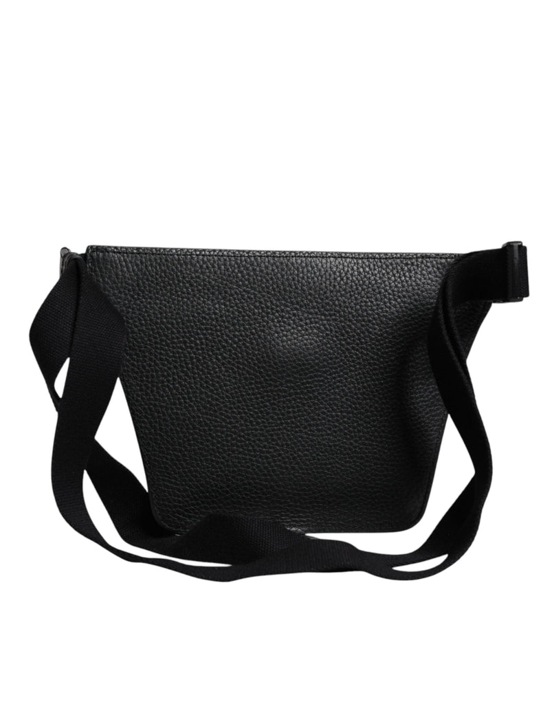 Dolce & Gabbana Black Calfskin Logo Plaque Belt Waist Men Fanny Pack Bag - Beyzy Store - Dolce & Gabbana