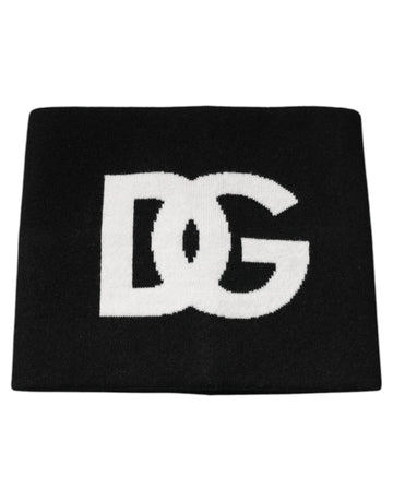Dolce & Gabbana Black Cashmere DG Logo Square Handkerchief Scarf - Beyzy Store - Dolce & Gabbana