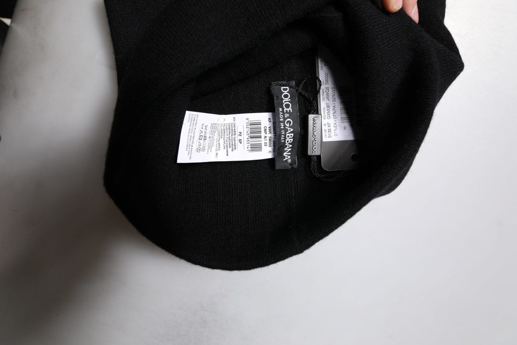 Dolce & Gabbana Black Cashmere DG Logo Square Handkerchief Scarf - Beyzy Store - Dolce & Gabbana