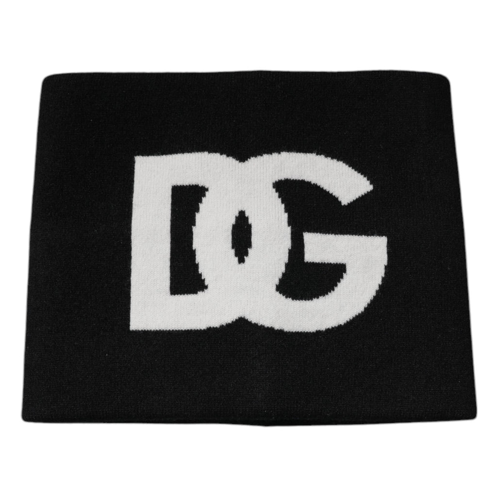 Dolce & Gabbana Black Cashmere DG Logo Square Handkerchief Scarf - Beyzy Store - Dolce & Gabbana