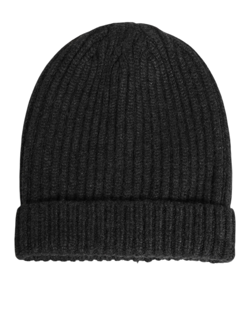 Dolce & Gabbana Black Cashmere Knitted Beanie Men Capello Hat - Beyzy Store - Dolce & Gabbana