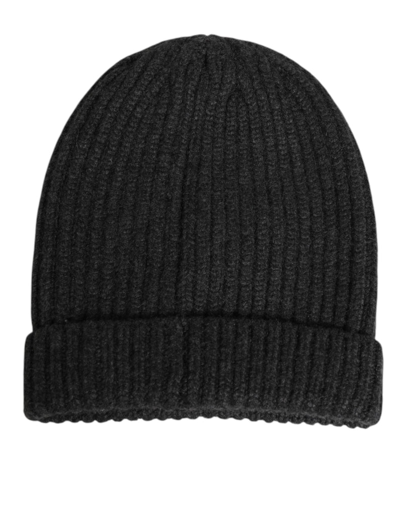 Dolce & Gabbana Black Cashmere Knitted Beanie Men Capello Hat - Beyzy Store - Dolce & Gabbana