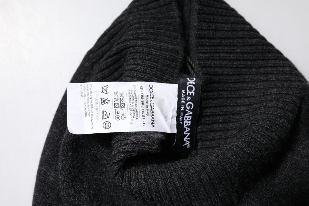 Dolce & Gabbana Black Cashmere Knitted Neck Warmer Foulard Scarf - Beyzy Store - Dolce & Gabbana