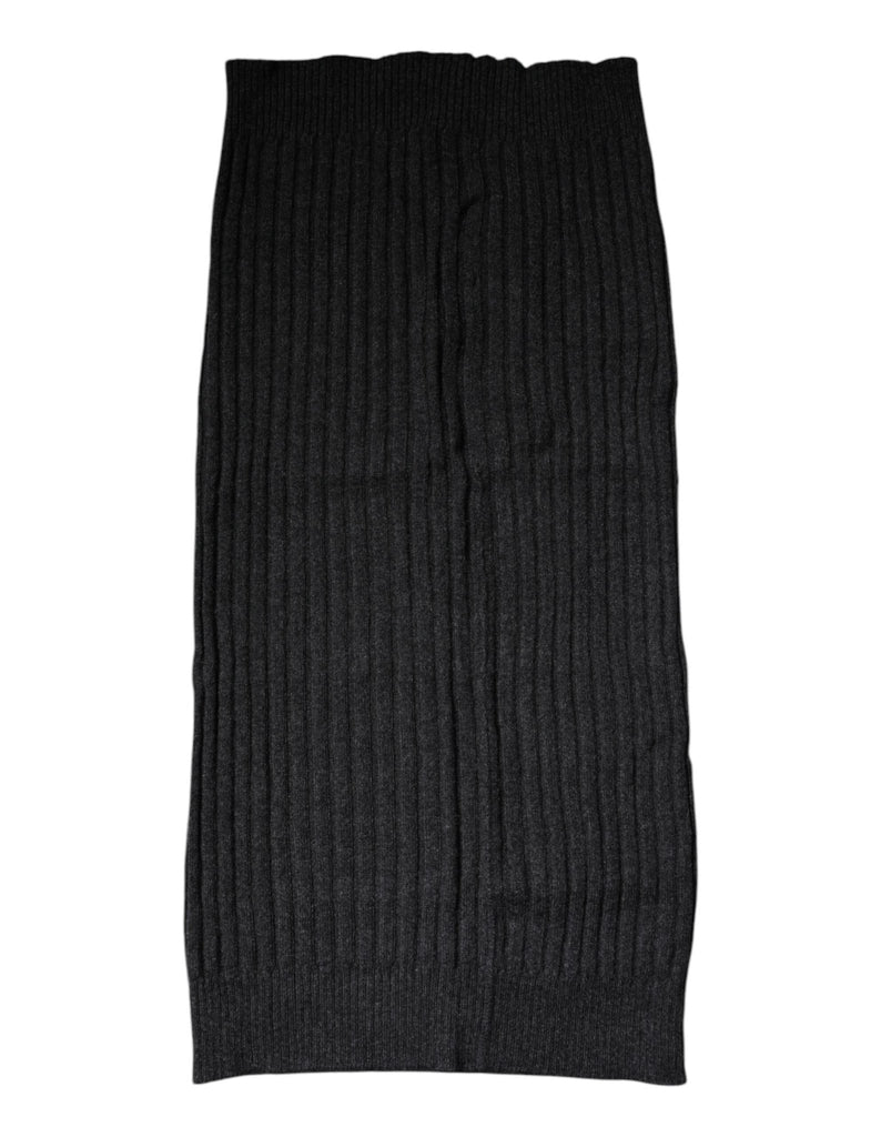 Dolce & Gabbana Black Cashmere Knitted Neck Warmer Foulard Scarf - Beyzy Store - Dolce & Gabbana