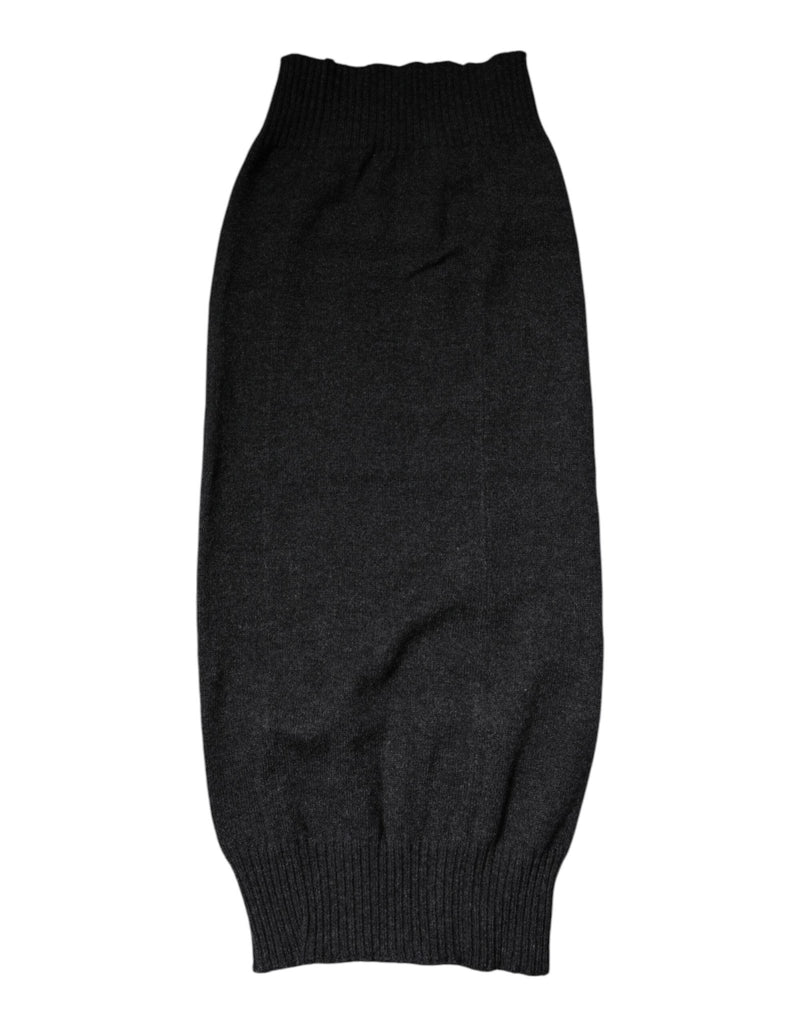 Dolce & Gabbana Black Cashmere Knitted Neck Warmer Foulard Scarf - Beyzy Store - Dolce & Gabbana
