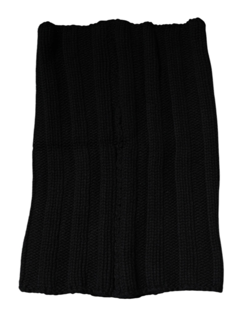 Dolce & Gabbana Black Cashmere Knitted Neck Warmer Foulard Scarf - Beyzy Store - Dolce & Gabbana