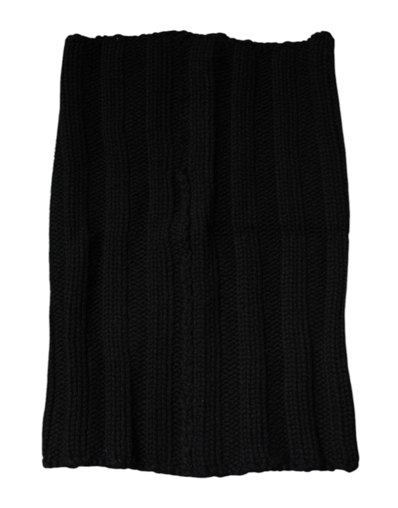 Dolce & Gabbana Black Cashmere Knitted Neck Warmer Foulard Scarf - Beyzy Store - Dolce & Gabbana