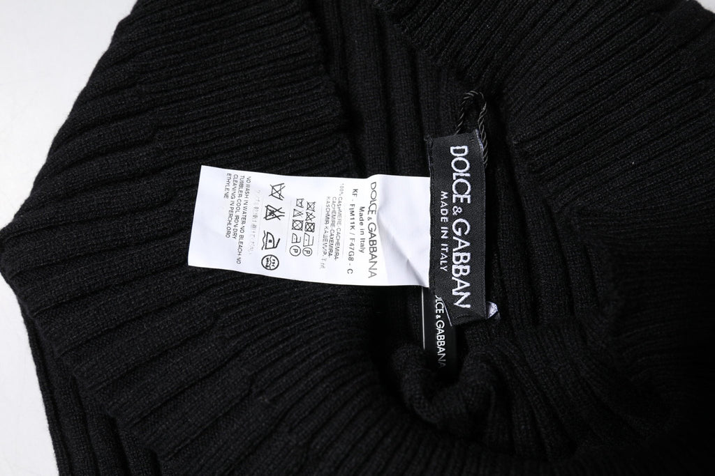 Dolce & Gabbana Black Cashmere Knitted Neck Warmer Foulard Scarf - Beyzy Store - Dolce & Gabbana
