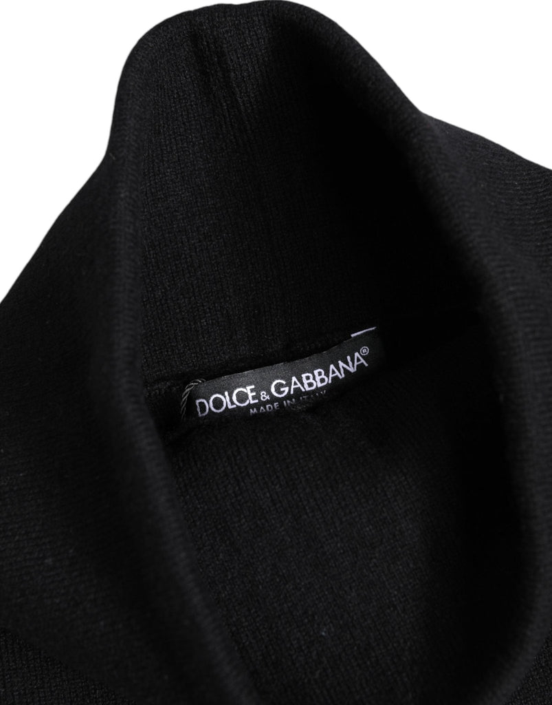 Dolce & Gabbana Black Cashmere Knitted Neck Warmer Foulard Scarf - Beyzy Store - Dolce & Gabbana