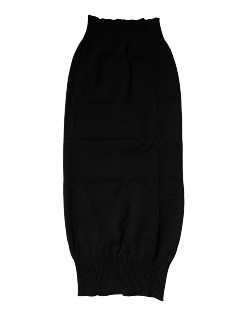 Dolce & Gabbana Black Cashmere Knitted Neck Warmer Foulard Scarf - Beyzy Store - Dolce & Gabbana