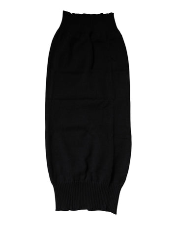 Dolce & Gabbana Black Cashmere Knitted Neck Warmer Foulard Scarf - Beyzy Store - Dolce & Gabbana