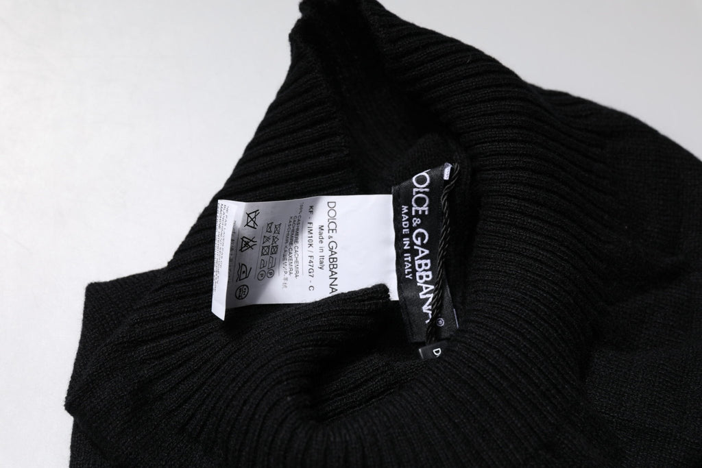 Dolce & Gabbana Black Cashmere Knitted Neck Warmer Foulard Scarf - Beyzy Store - Dolce & Gabbana