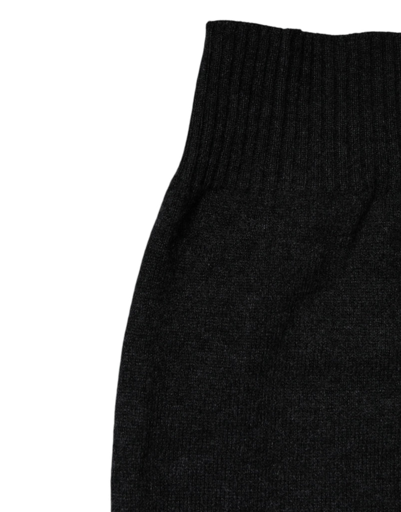 Dolce & Gabbana Black Cashmere Knitted Neck Warmer Foulard Scarf - Beyzy Store - Dolce & Gabbana