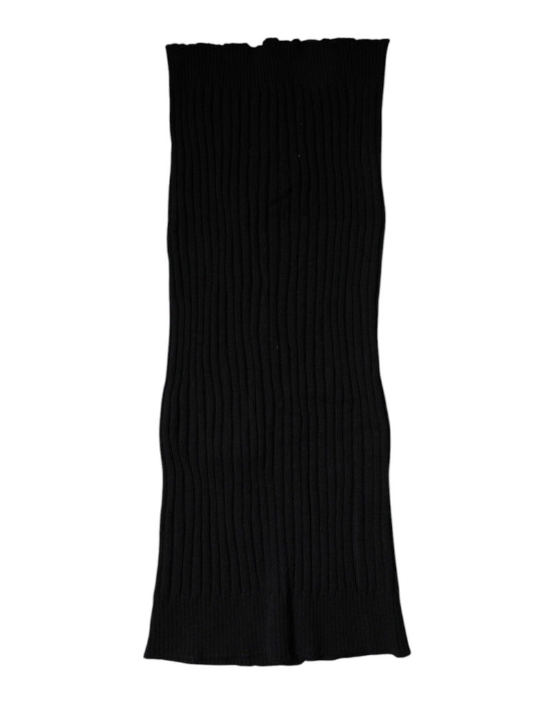 Dolce & Gabbana Black Cashmere Knitted Neck Warmer Foulard Scarf - Beyzy Store - Dolce & Gabbana