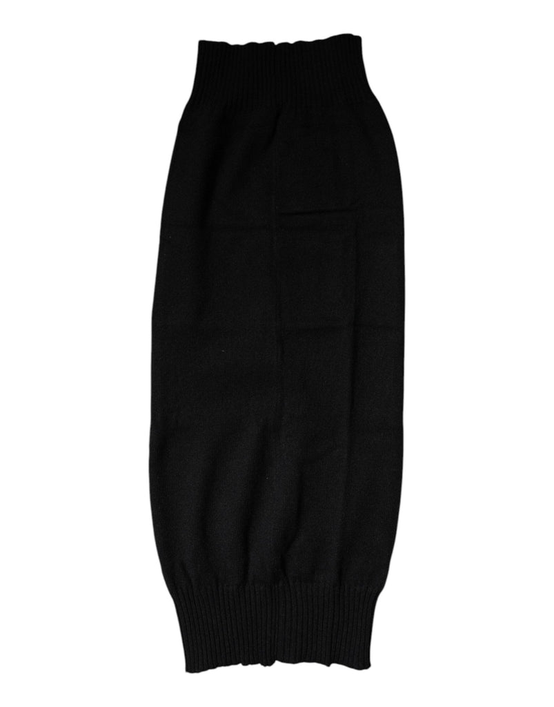 Dolce & Gabbana Black Cashmere Knitted Neck Warmer Foulard Scarf - Beyzy Store - Dolce & Gabbana