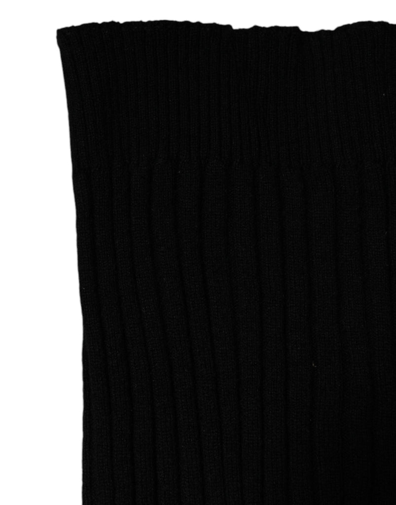 Dolce & Gabbana Black Cashmere Knitted Neck Warmer Foulard Scarf - Beyzy Store - Dolce & Gabbana