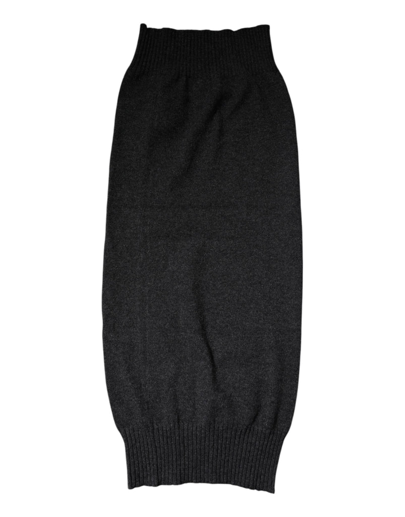 Dolce & Gabbana Black Cashmere Knitted Neck Warmer Foulard Scarf - Beyzy Store - Dolce & Gabbana