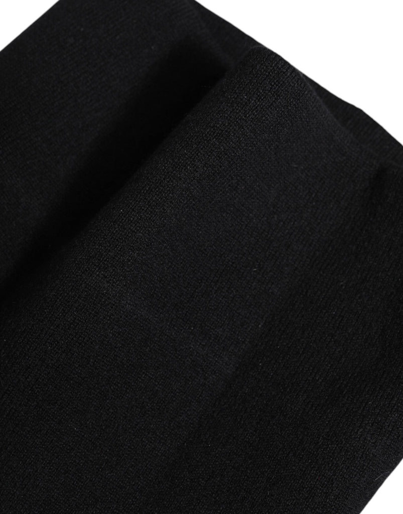 Dolce & Gabbana Black Cashmere Knitted Neck Warmer Foulard Scarf - Beyzy Store - Dolce & Gabbana