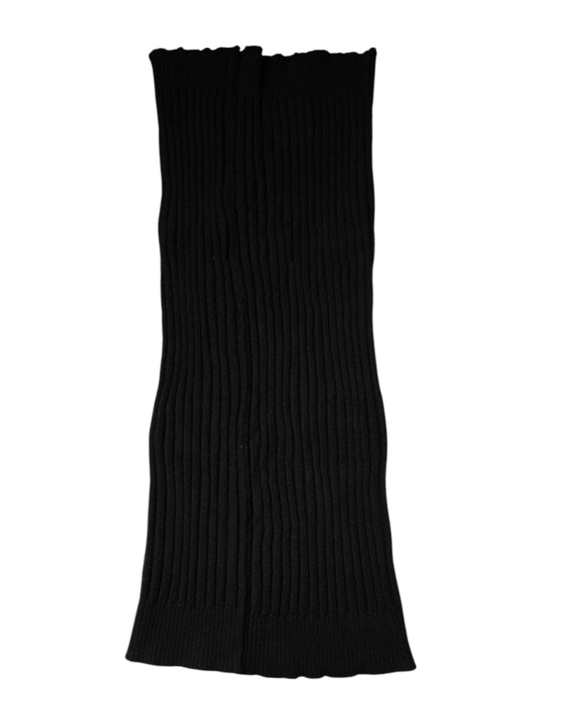 Dolce & Gabbana Black Cashmere Knitted Neck Warmer Foulard Scarf - Beyzy Store - Dolce & Gabbana