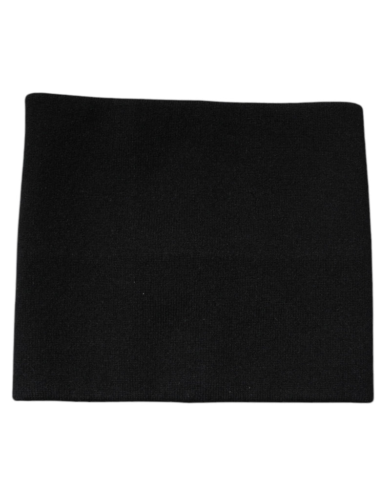 Dolce & Gabbana Black Cashmere Knitted Square Handkerchief Scarf - Beyzy Store - Dolce & Gabbana