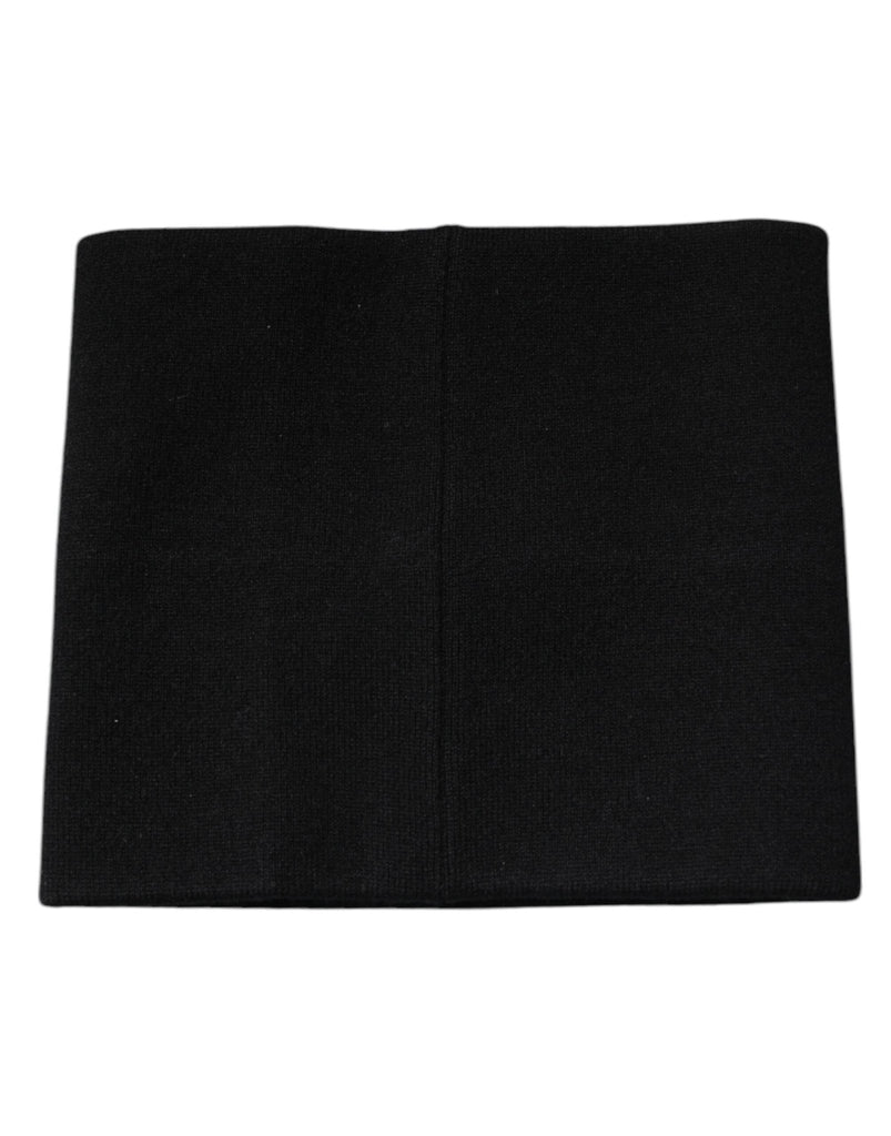 Dolce & Gabbana Black Cashmere Knitted Square Handkerchief Scarf - Beyzy Store - Dolce & Gabbana