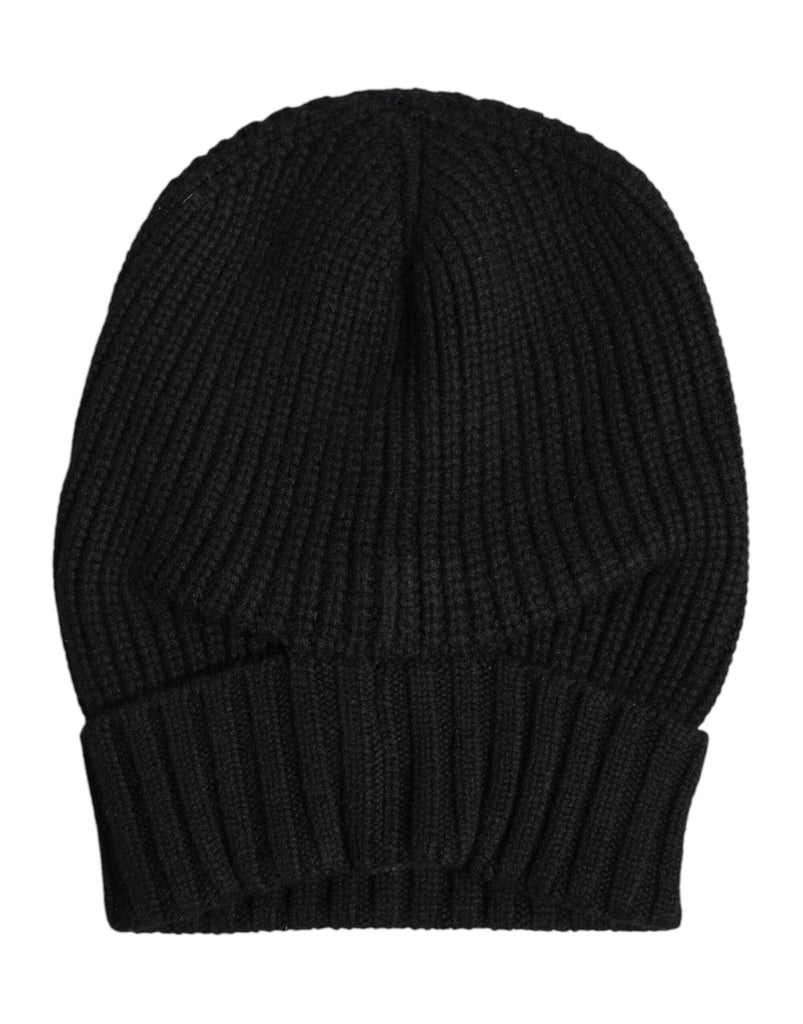 Dolce & Gabbana Black Cashmere Knitted Winter Beanie Hat - Beyzy Store - Dolce & Gabbana