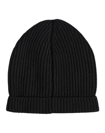 Dolce & Gabbana Black Cashmere Knitted Winter Beanie Hat - Beyzy Store - Dolce & Gabbana