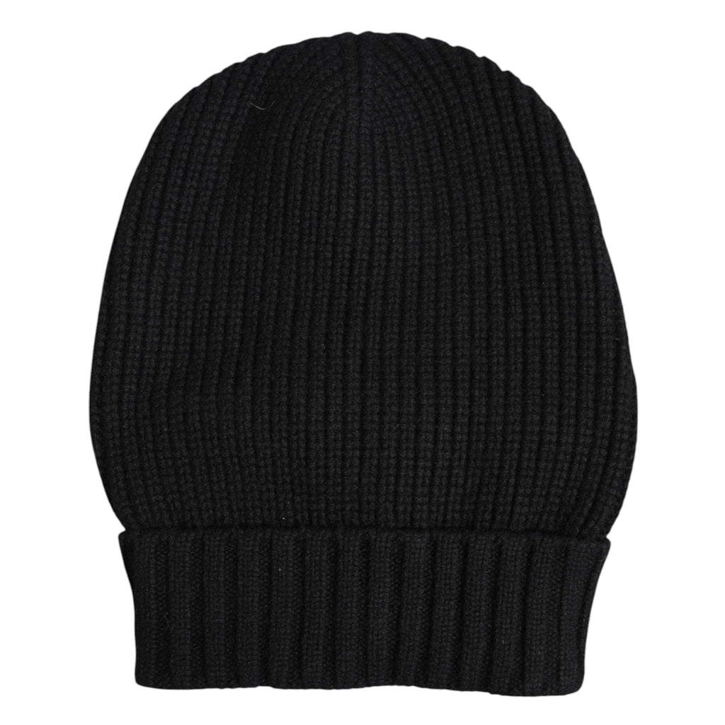 Dolce & Gabbana Black Cashmere Knitted Winter Beanie Hat - Beyzy Store - Dolce & Gabbana