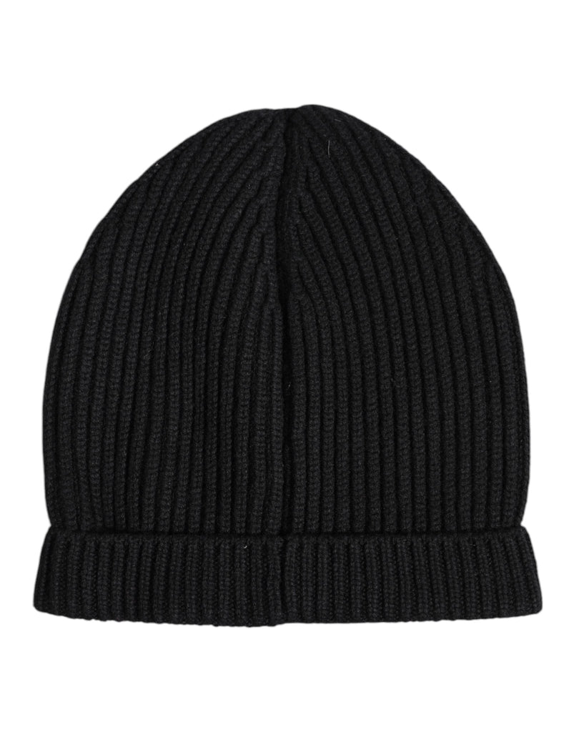 Dolce & Gabbana Black Cashmere Knitted Winter Beanie Hat - Beyzy Store - Dolce & Gabbana
