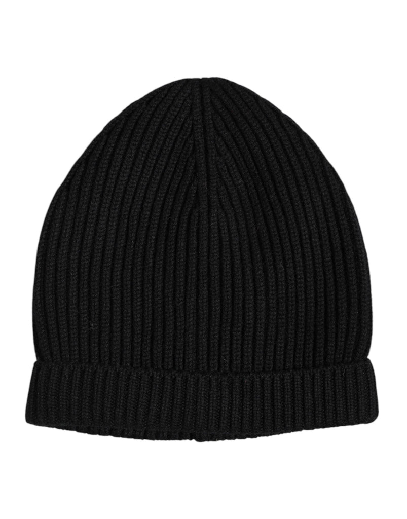 Dolce & Gabbana Black Cashmere Knitted Winter Beanie Hat - Beyzy Store - Dolce & Gabbana