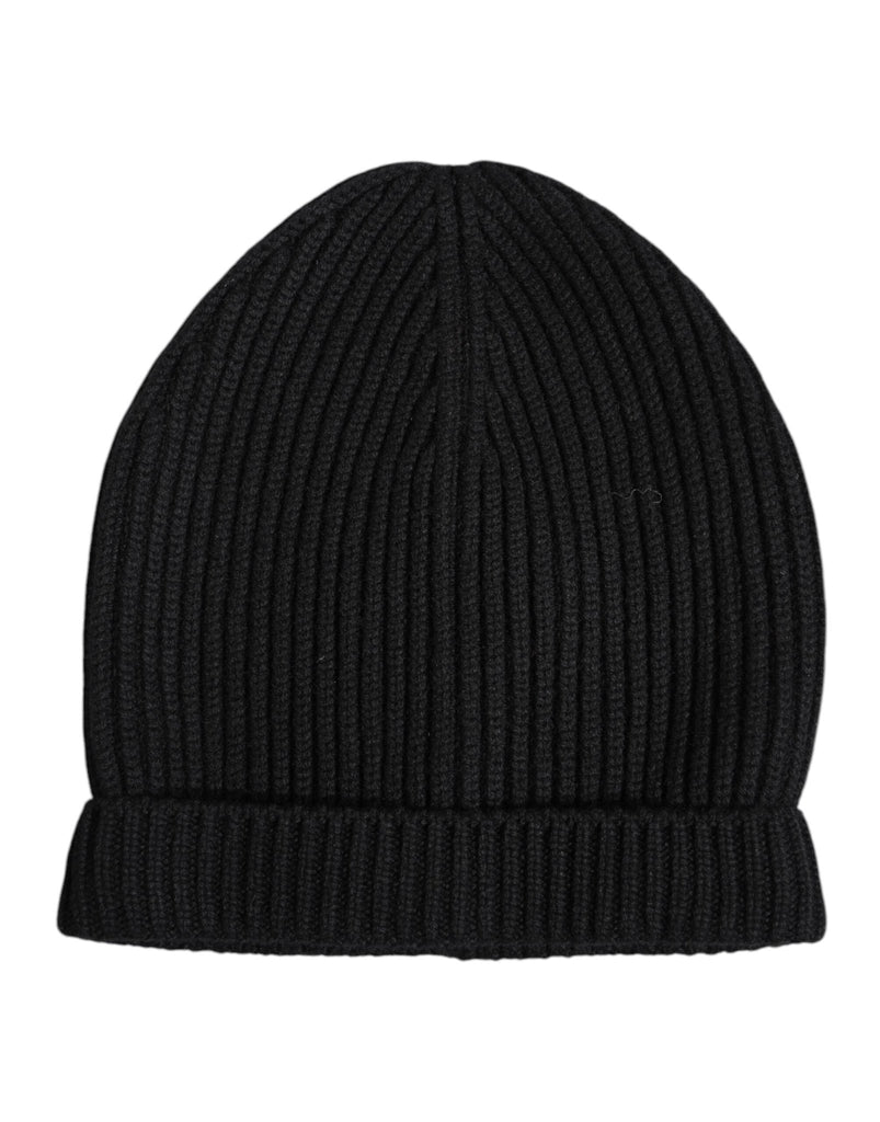 Dolce & Gabbana Black Cashmere Knitted Winter Beanie Hat - Beyzy Store - Dolce & Gabbana