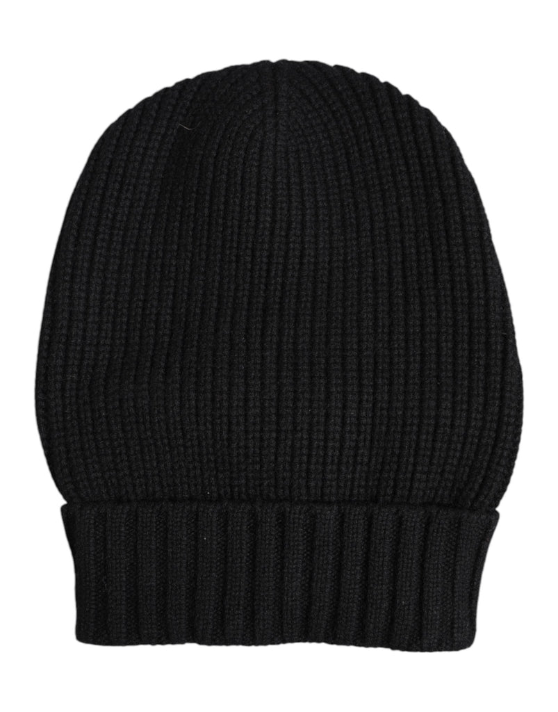 Dolce & Gabbana Black Cashmere Knitted Winter Beanie Hat - Beyzy Store - Dolce & Gabbana
