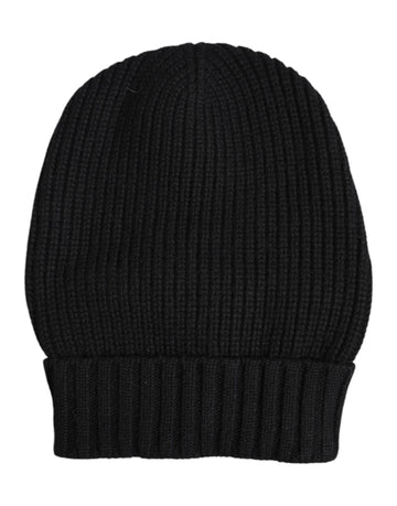 Dolce & Gabbana Black Cashmere Knitted Winter Beanie Hat - Beyzy Store - Dolce & Gabbana