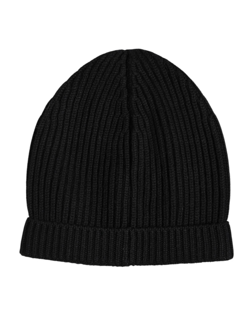 Dolce & Gabbana Black Cashmere Knitted Winter Beanie Hat - Beyzy Store - Dolce & Gabbana