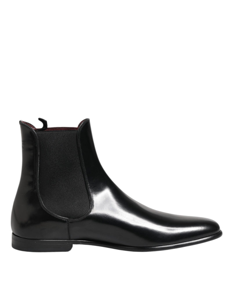 Dolce & Gabbana Black Chelsea Slip On Mid Calf Boots Shoes - Beyzy Store - Dolce & Gabbana