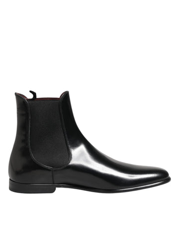 Dolce & Gabbana Black Chelsea Slip On Mid Calf Boots Shoes - Beyzy Store - Dolce & Gabbana