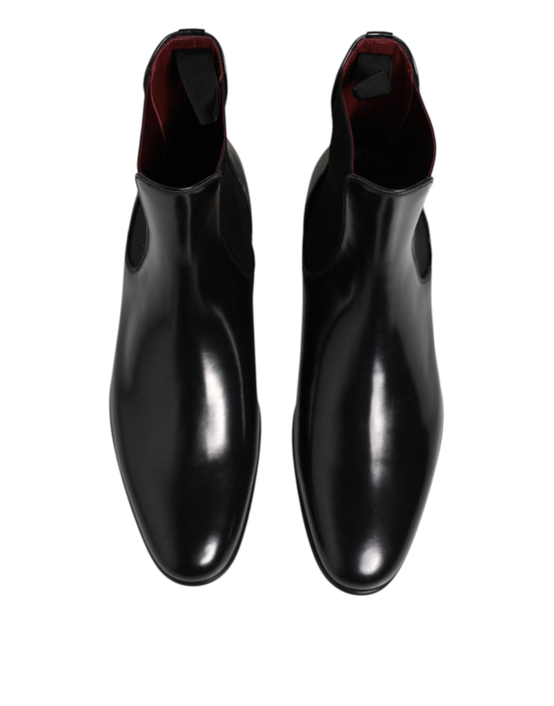 Dolce & Gabbana Black Chelsea Slip On Mid Calf Boots Shoes - Beyzy Store - Dolce & Gabbana