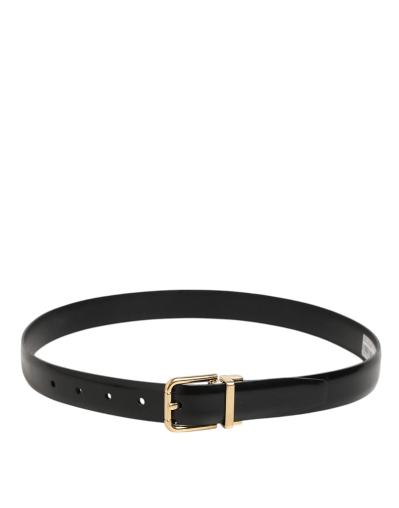 Dolce & Gabbana Black Classic Leather Gold - Tone Buckle Belt - Beyzy Store - Dolce & Gabbana