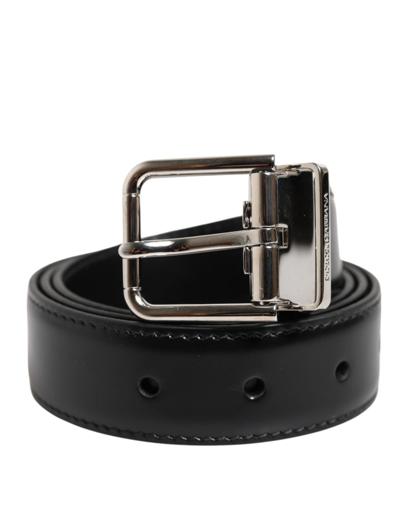 Dolce & Gabbana Black Classic Leather Metal Buckle Belt - Beyzy Store - Dolce & Gabbana